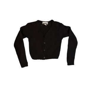 Reference Point Black Knit Wool Button Up Sweater Size S